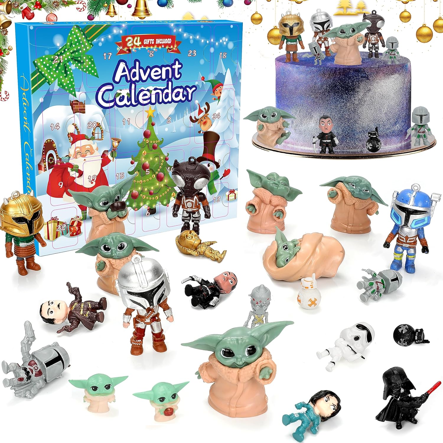 Advent Calendars - Christmas Advent Calendar Figures 2023 for Kids 24 Days Xmas Countdown Calendar Star Figures Kit Christmas Gift Cake Decorations Favorite Statues Collections for Boys Girls Teens