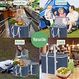 VENO 3 Pack Cooler Bags Insulated Grocery Bags Foldable Upright Dark Blue view 8