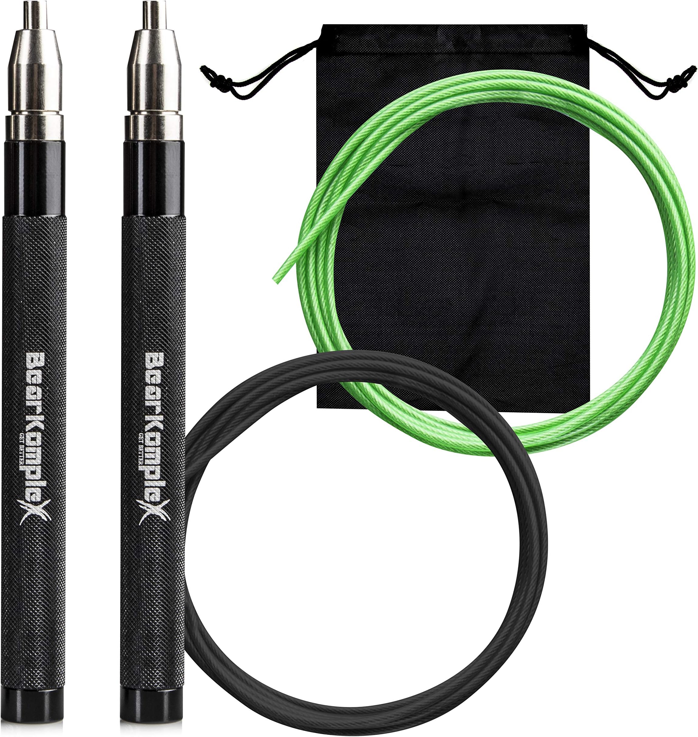 Bear KompleX Aluminum Speed Jump Rope for at-Home Workouts, Great for Double Unders, Boxing, Fitness, and Conditioning, Easy and Fast Setup, Workout Gear for Men and Women with Free Carrying Case