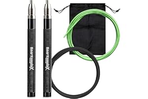 Bear KompleX Speed Jump Rope - Adjustable Tangle-Free Skipping Rope, Lightweight Handles, Smooth 360° Swivel Bearings, 2 Steel Cables, Free Carrying Case