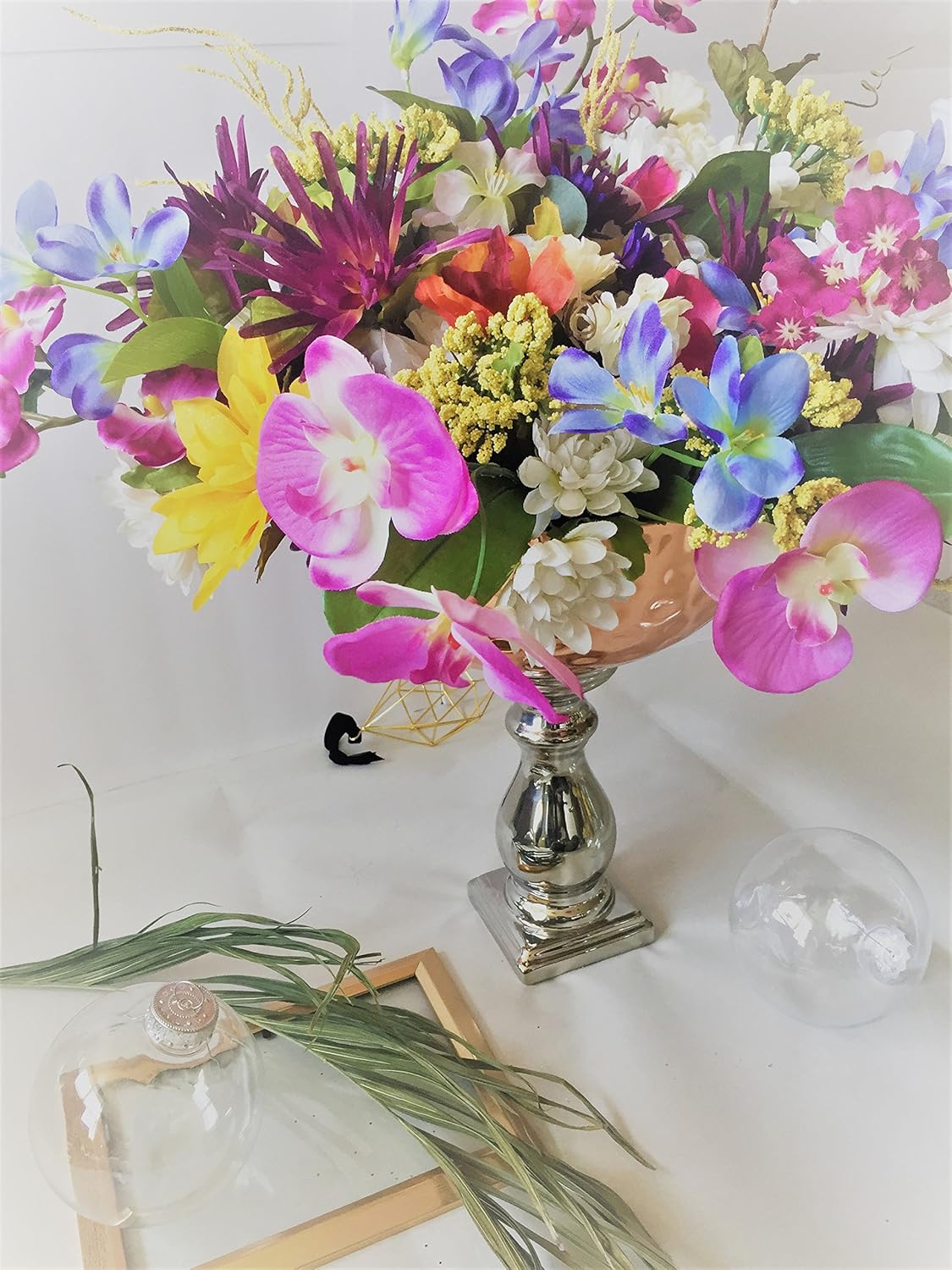 Amazon Com Silk Flower Arrangemets Modern Floral Arrangement Faux