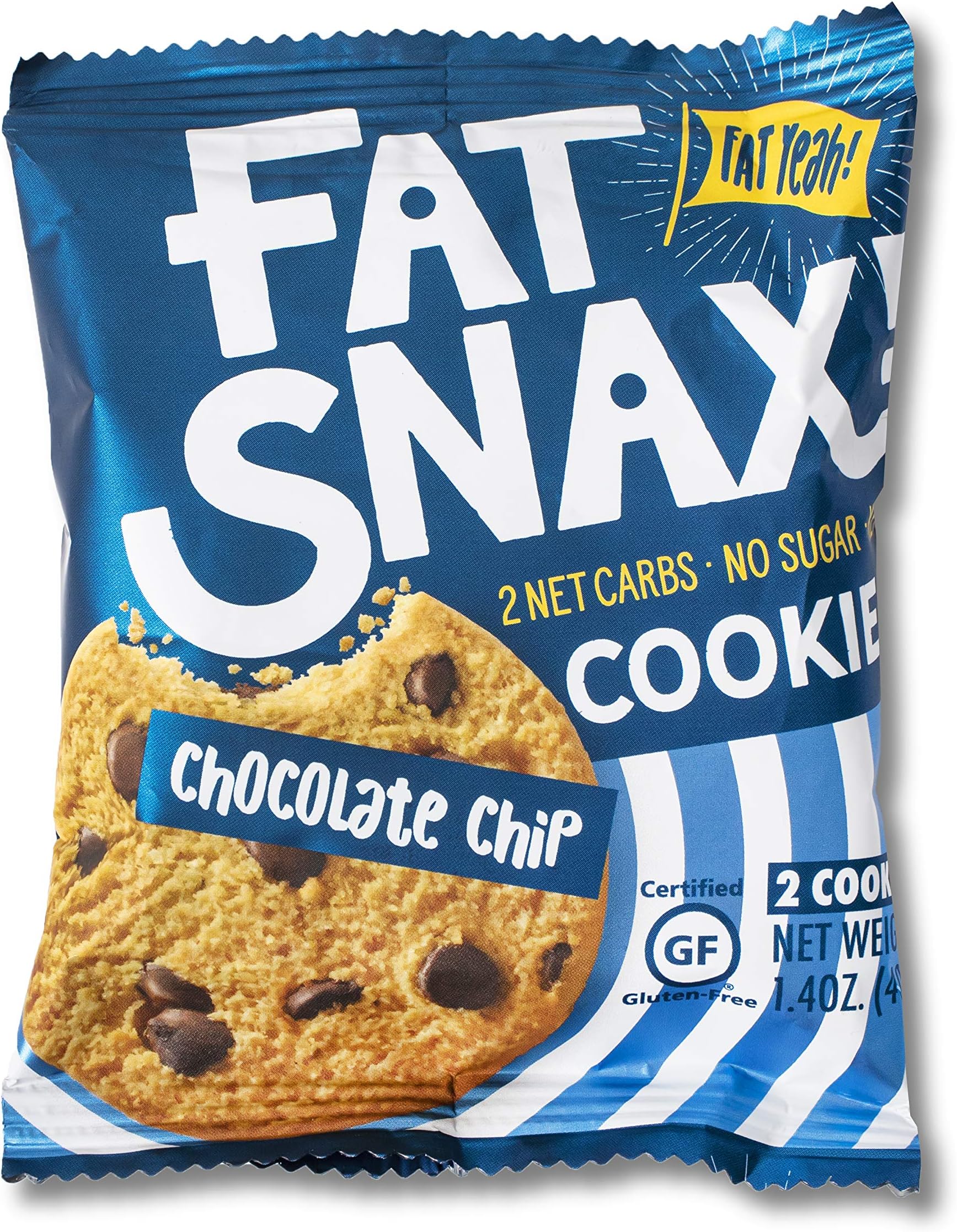 Fat Snax Cookies - Low Carb, Keto, and Sugar Free (Chocolate Chip, 24-pack (48 cookies)) - Keto-Friendly & Gluten-Free Snack Foods