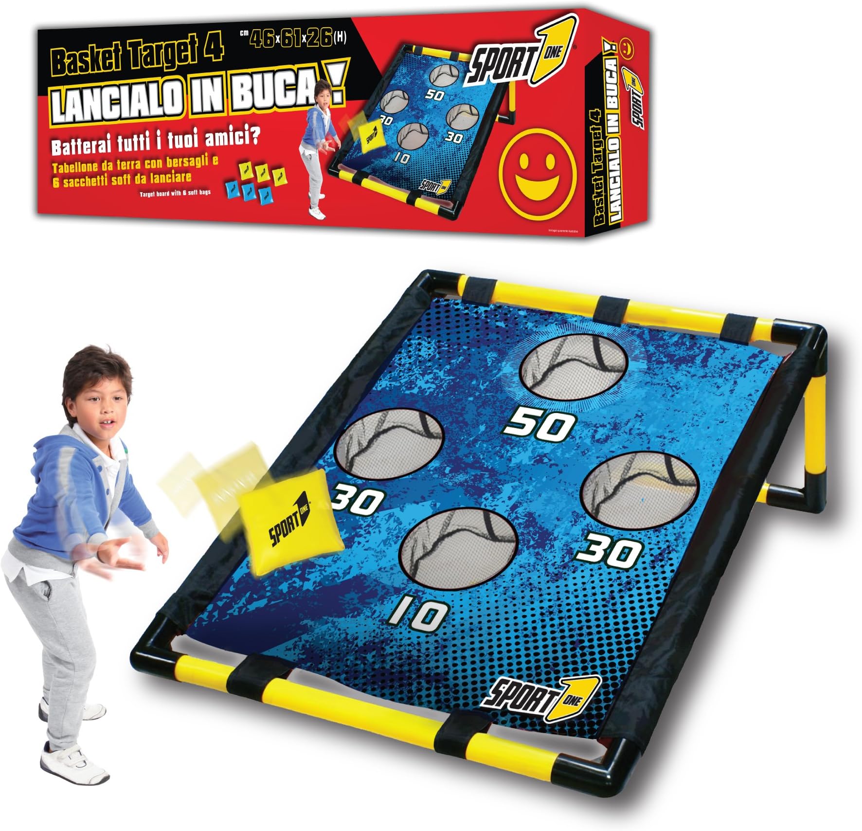 Target Target 46 x 61 x 26, Basketball Backboard bambno, Basketball Backboard, Basketball Backboard with Target and 6 Bags Soft, Enjoy To Launch the Ball in the Hole and Achieve the Target.