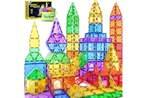 Magnetic Tiles Building Blocks 102pcs Advanced Set STEM Toys for 3+ Year Old Boys and Girls Montessori Toys Toddler Kids Acti