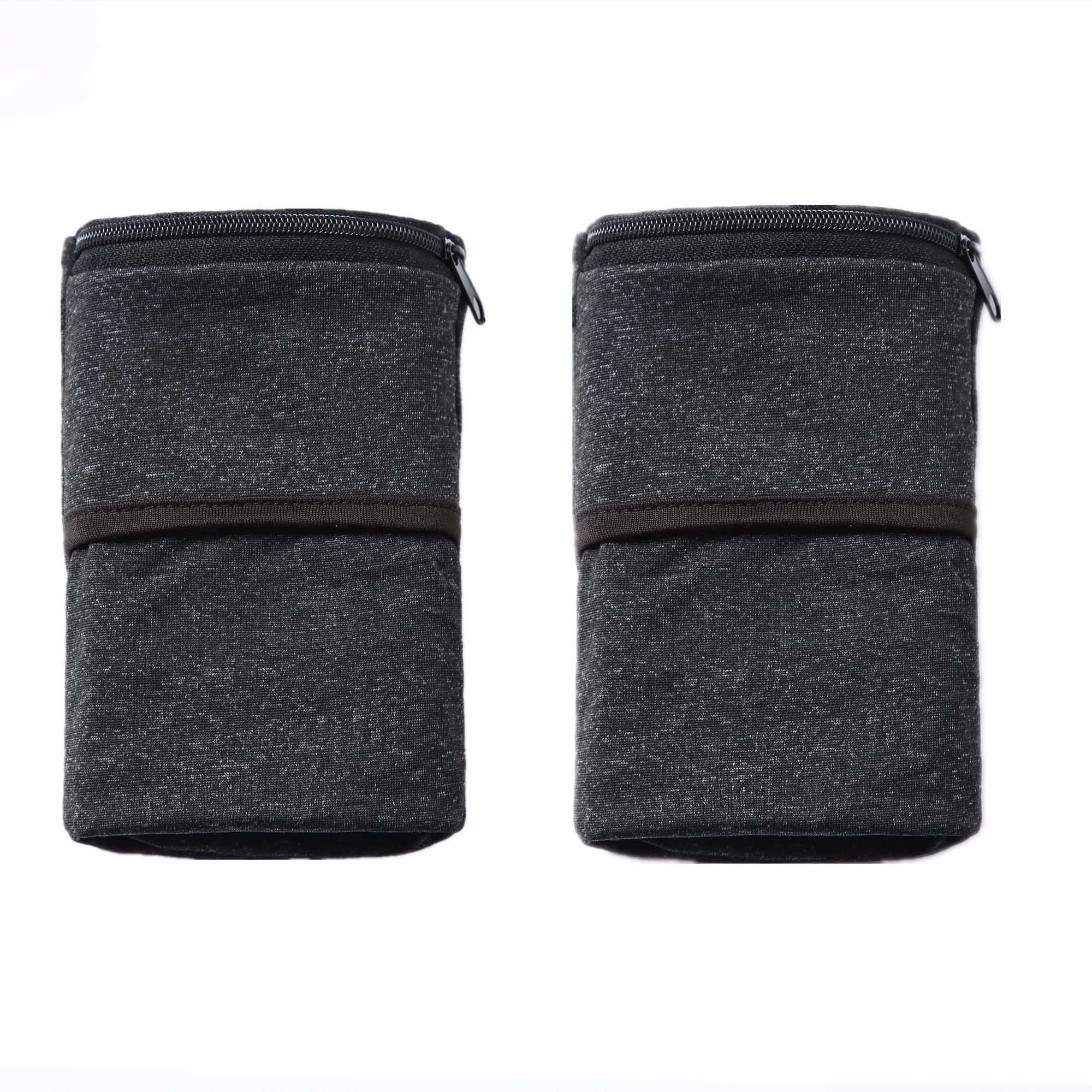 Wrist Pouch, Pocket Wallet with Zippered for Running, Walking, Hiking, Cycling, Yoga and More (L, Dull Black+Dull Black) — image 1