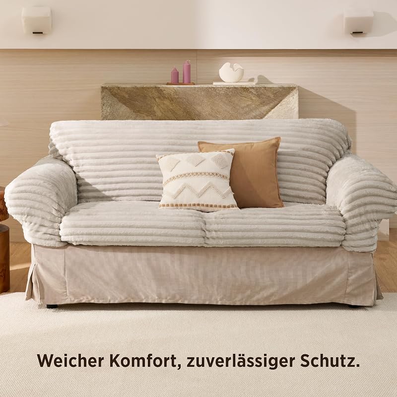 Kuscheldecke 150x200 Zimmer Deko - Tagesdecke, Beige