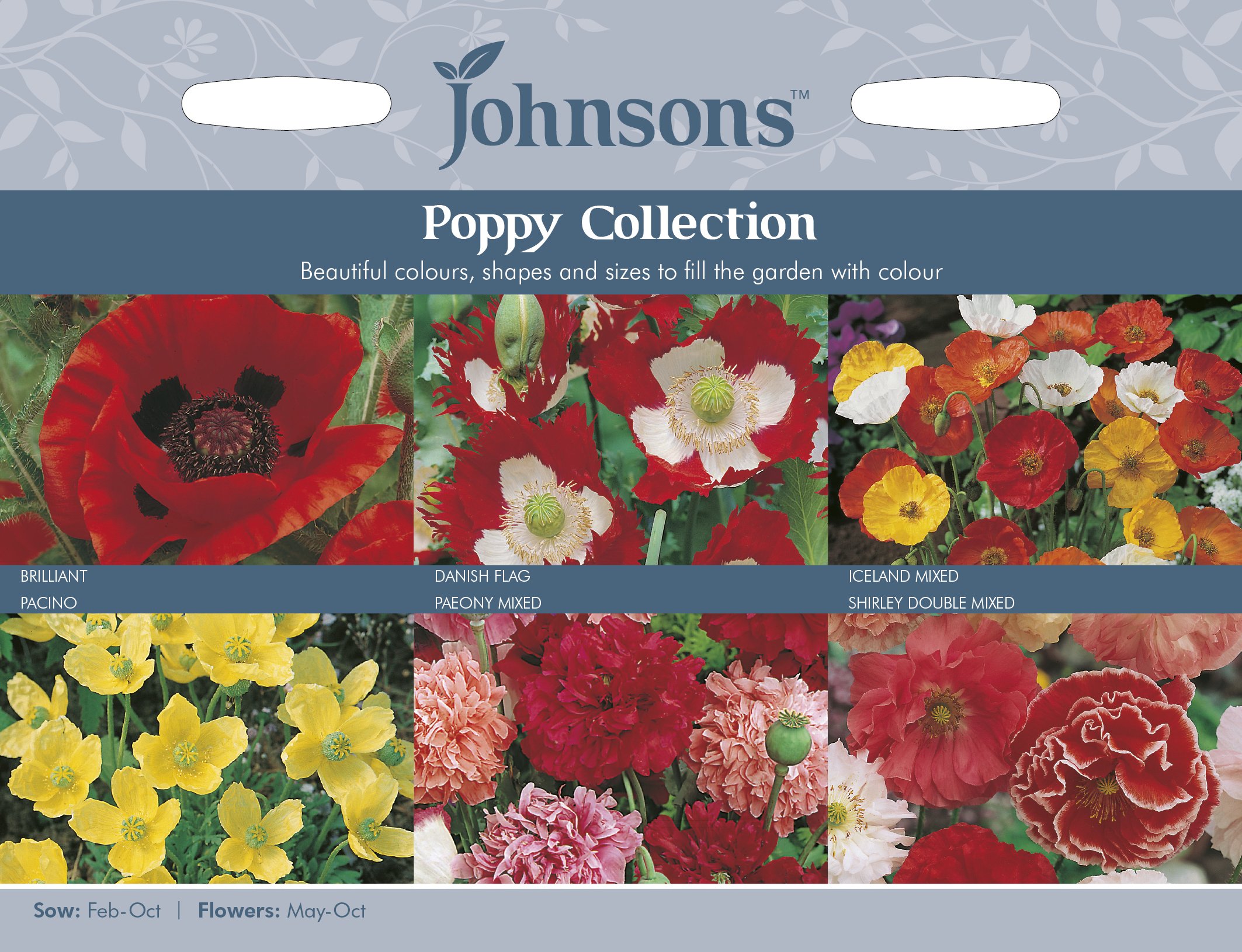 Johnsons 25014 Flower Seeds, Poppy Collection, Various