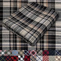 Pico Textiles 1 Yard Tan and Black Tartan Plaid