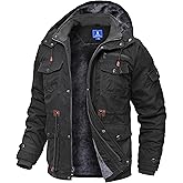 Zoofly Winter Jackets for Men Fleece Lined Cotton Outdoor Winter Cargo Coats with Multi Pockets