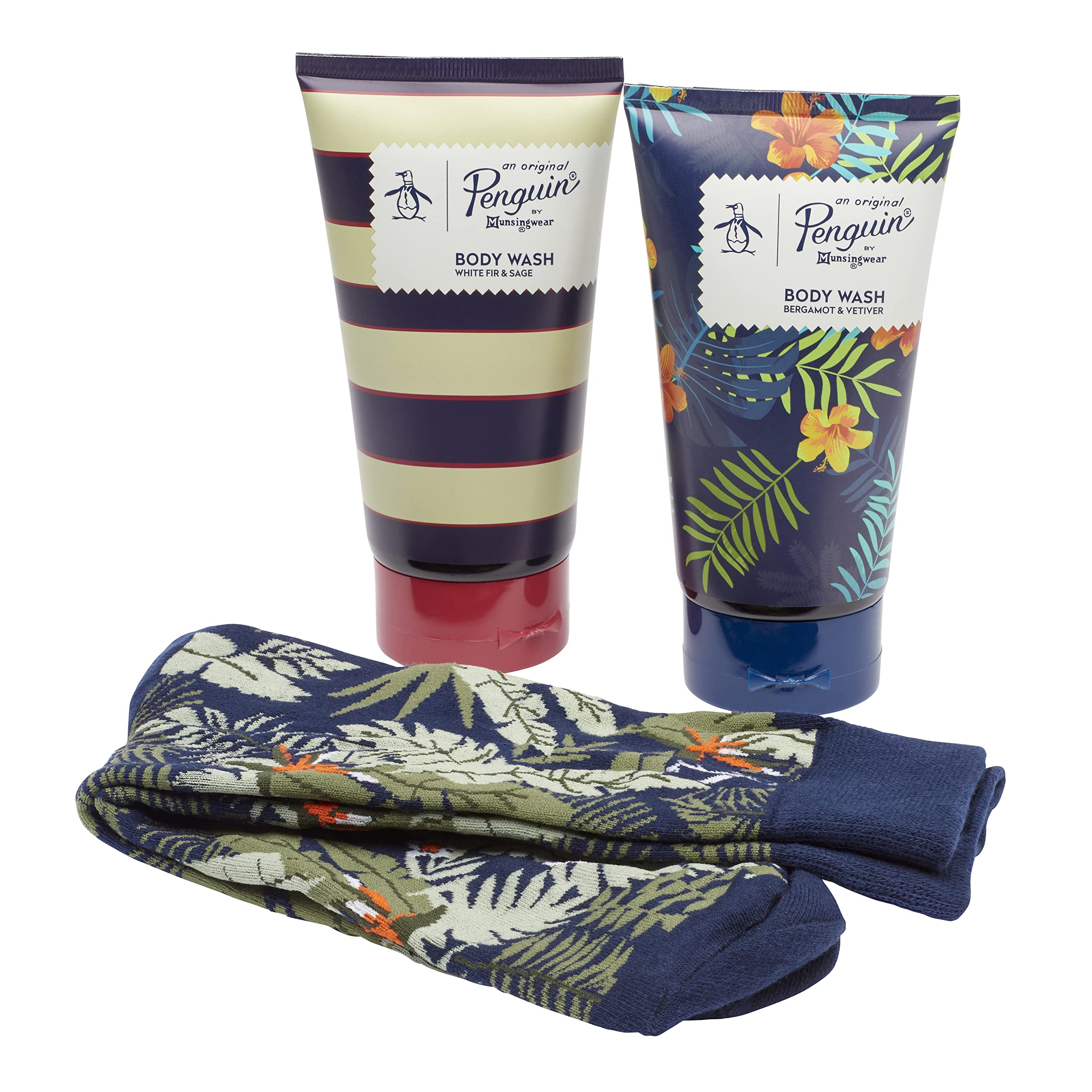 Original Penguin Gift Set: x2 Body Washes 150ml and Socks