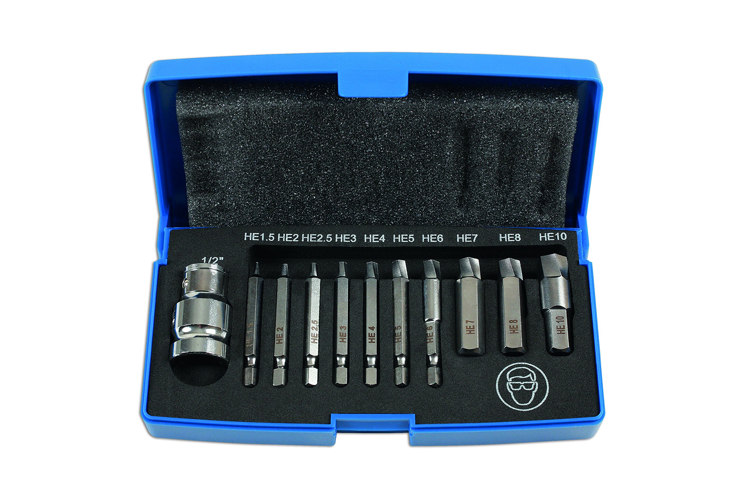 Laser 6845 Damaged Cap Head Bolt/Screw Extractor Set 11pc, silver/metallic