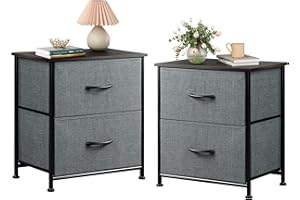 WLIVE Nightstand, 2 Drawer Dresser for Bedroom, Small Dresser with 2 Drawers, Bedside Furniture, Night Stand, End Table with 