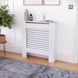 Vida Designs Milton Radiator Cover White Small Horizontal Slat Modern view 5