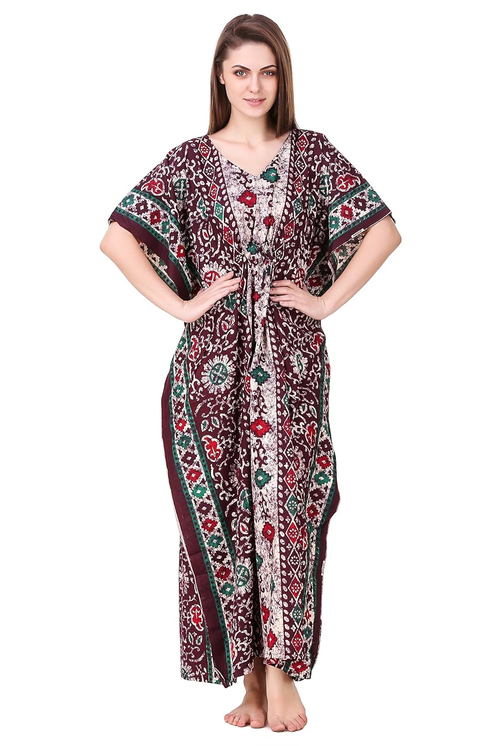 masha women's cotton kaftan nighty