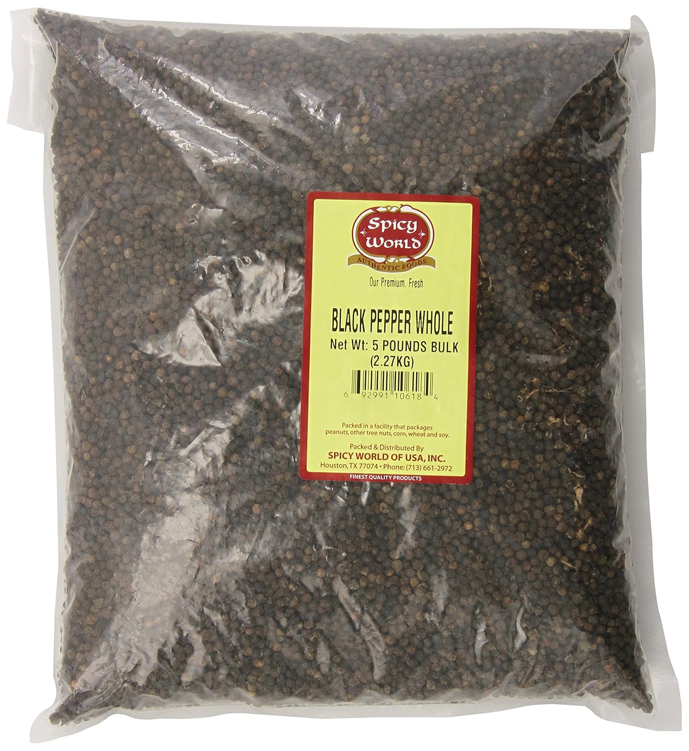Spicy World Whole Black Peppercorns Bulk, 5Pounds Grocery & Gourmet Food