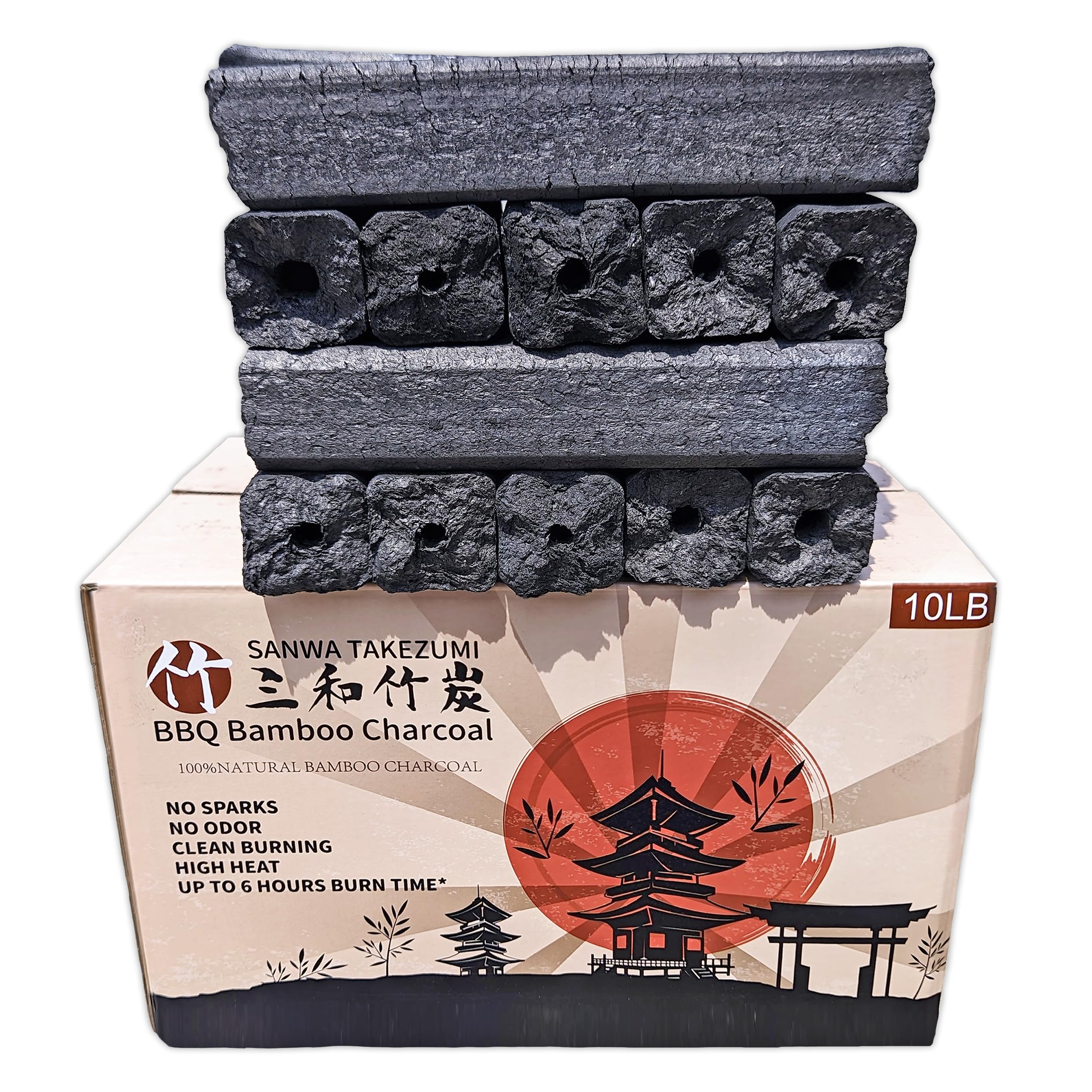 Photo 1 of BBQ Bamboo Charcoal,Premium BBQ Experience,100% Natural,Chemical-Free,Smokeless Bamboo Charcoal,Up to 7 Hours of Continuous Use,Long-Lasting Charcoal Fuel,10-Pound Packaging
