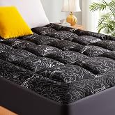 AQUZIN King Mattress Topper, Soft Pillow Top Mattress Pad for Back Pain Relief, Breathable Mattress Protector for Hot Sleepers, Fits 6"-18" Mattress, Dark Gray(78"x80")