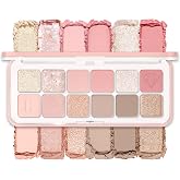 CLIO Pro Eye Palette Air, 12-Color Matte &amp; Shimmer Eye Shadow, Air-Fit Pigmented Buildable Color, Low Fallout, Warm Light Neutral Tone for Daily Makeup, Safe for Sensitive Eyes (11 SHOPPING CHEESE)