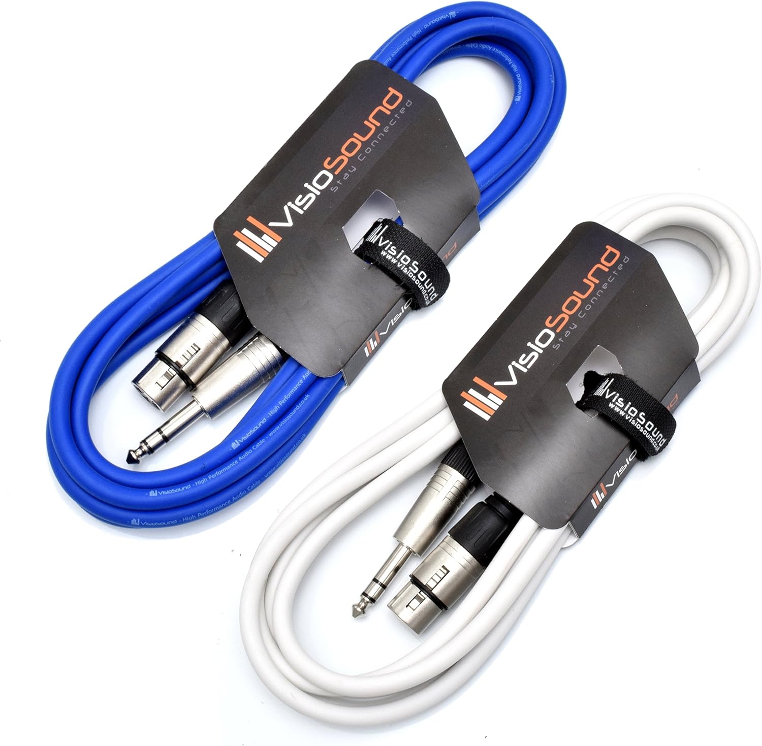 2 x Female XLR to 6.35mm Stereo Jack Lead/Balanced Signal Patch Cable