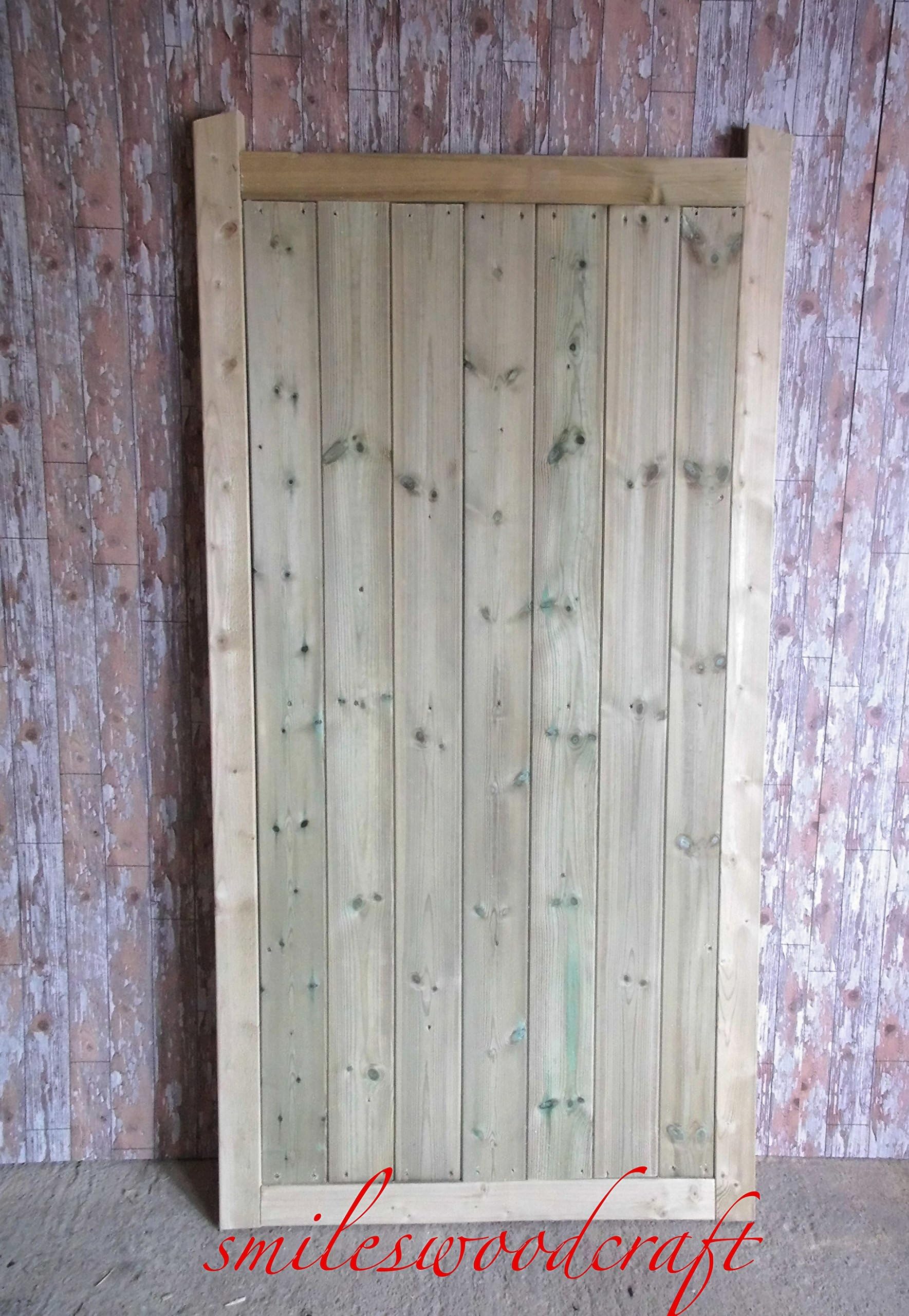 Smileswoodcraft Wooden Garden Gate (91cm (L) 180cm (H) x 5cm (W))