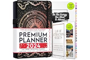 FREEDOM MASTERY Law of Attraction Planner 2024 - Dated Deluxe Weekly, Monthly Planner, a 12 Month Journey to Increase Productivity & Happiness - Life Organizer, Gratitude Journal, and Stickers