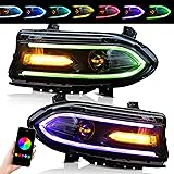 VLAND Mutlicolor Headlights Assembly Fit for Dodge