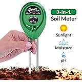 Soil pH Meter, 3-in-1 Soil Test Kit For Moisture, Light & pH, A Must Have For Home And Garden, Lawn, Farm, Plants, Herbs & Gardening Tools, Indoor/Outdoors Plant Care Soil Tester (No Battery Needed)