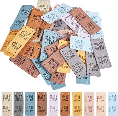 60Pcs Microfiber Leather Labels for DIY Clothing Accessories
