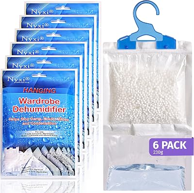 Nyxi Set of 6 Hanging Interior Dehumidifier Bags 230g Each
