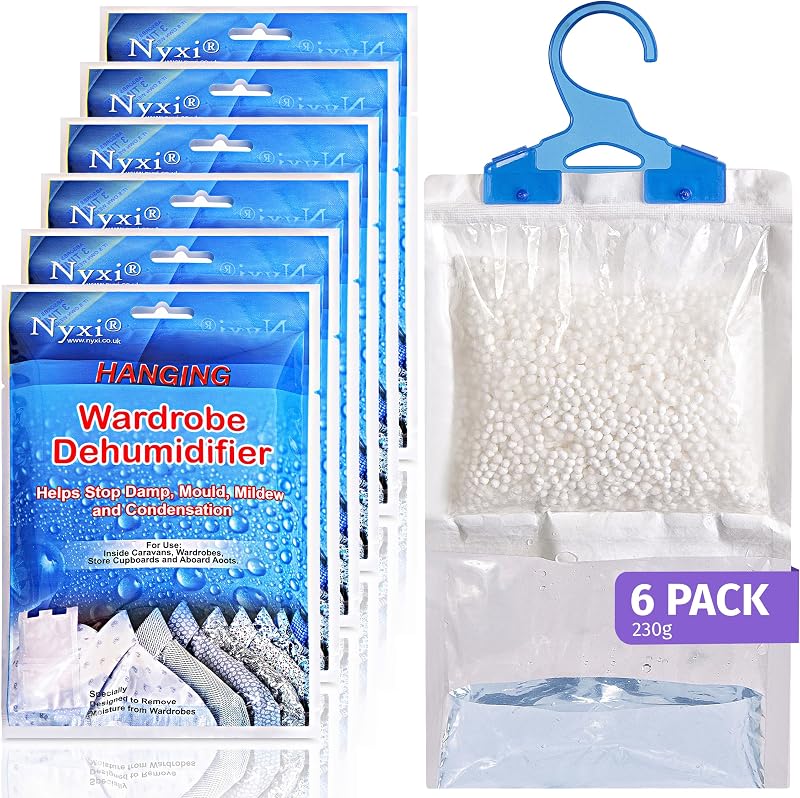Nyxi Set of 6 Hanging Interior Dehumidifier Bags 230g Each