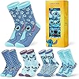Disney Womens Novelty Socks, Pack of 5 Soft Calf Socks - Gifts for her