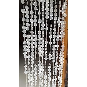 East J Blue Capiz Shell Round Door Curtain Blue Shower Curtain