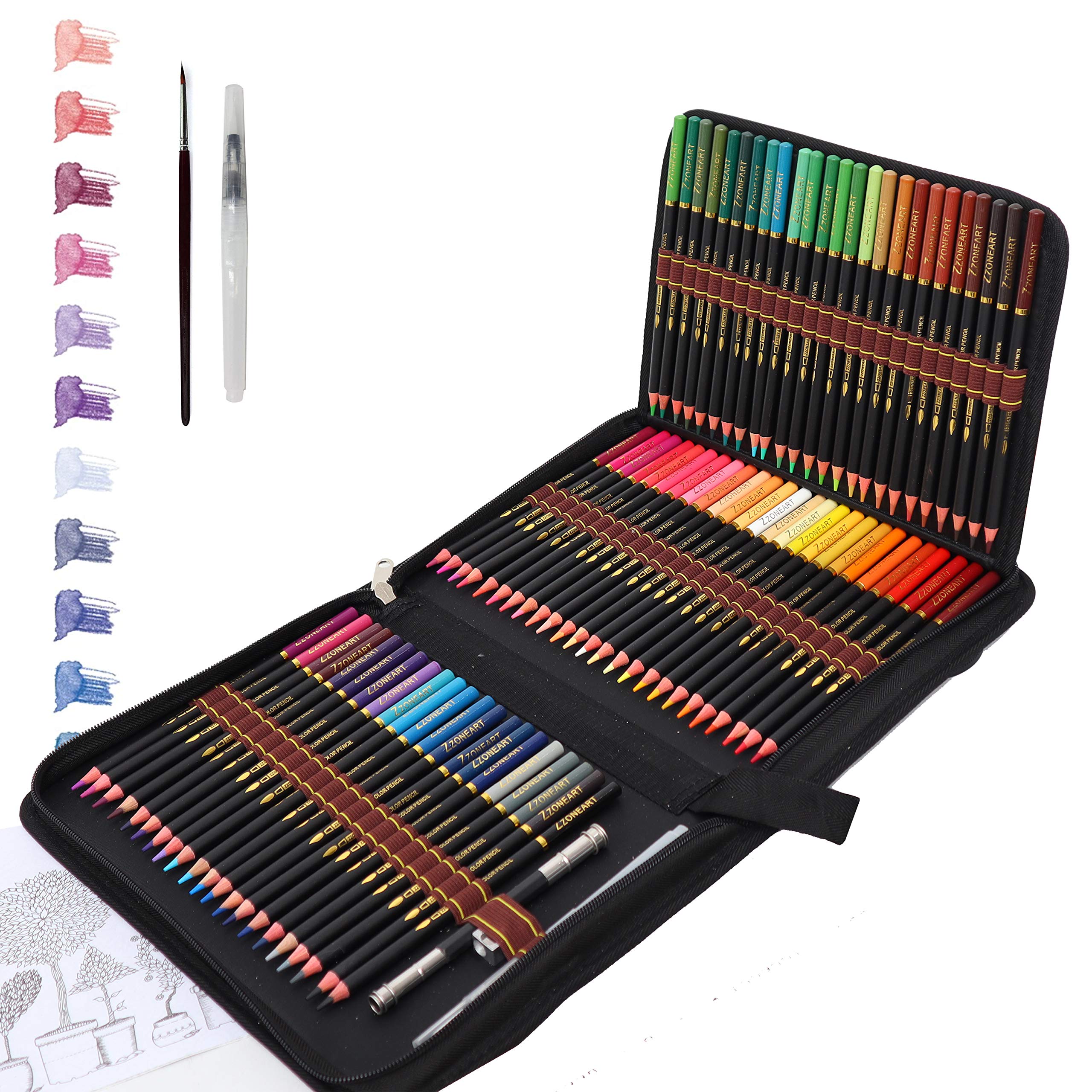 Zeybe Watercolour Pencils Set, 72 Professional Coloured Pencils for Adult, Art Drawing Colouring Pencils, Perfect for Colouring and Creating Paintings