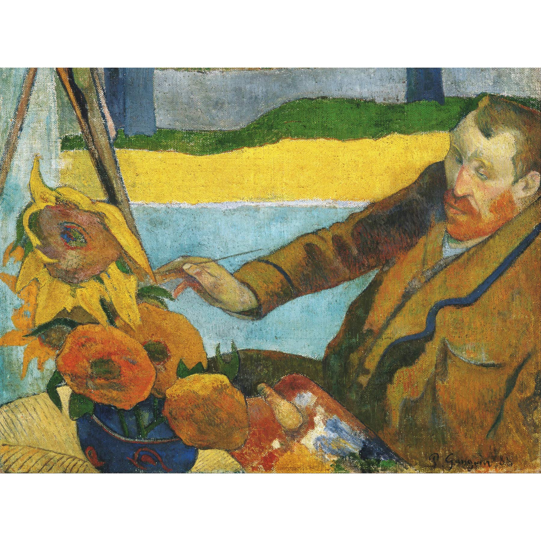 Paul Gauguin Vincent Van Gogh Painting Sunflowers Large Wall Art Print Canvas Premium Poster Mural