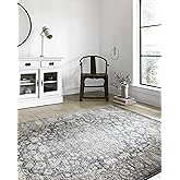 Loloi Teagan Collection TEA-01 Denim/Mist 9'-9" x 13'-6" Area Rug, Large, Soft Neutral Rug, High-Traffic for Living Room, Bed