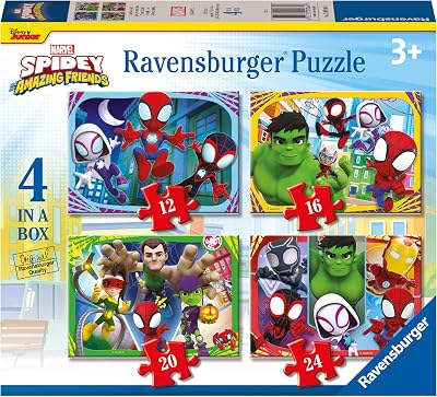 Ravensburger Spidey & His Amazing Friends Jigsaw Puzzles 4 in Box 12-24pc