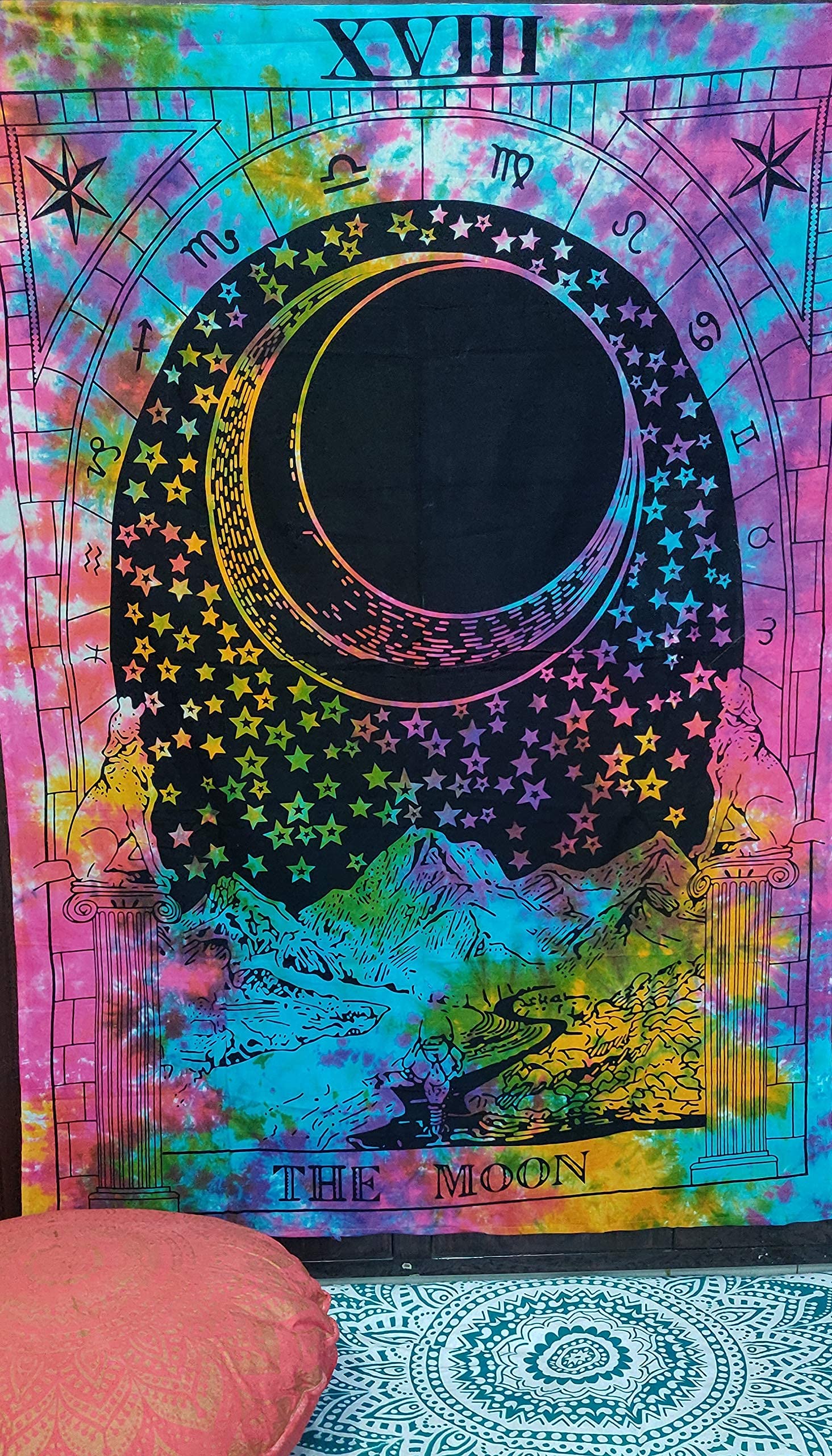 ICC Poster Wall Hanging Tapestries Tapestry Bohemian Decoration Psychedelic Hippie Large Vintage Gift Wall Hanging Dorm Decor Blanket Hippy Rasta Reggie Collage Mat Decoration (Multi)