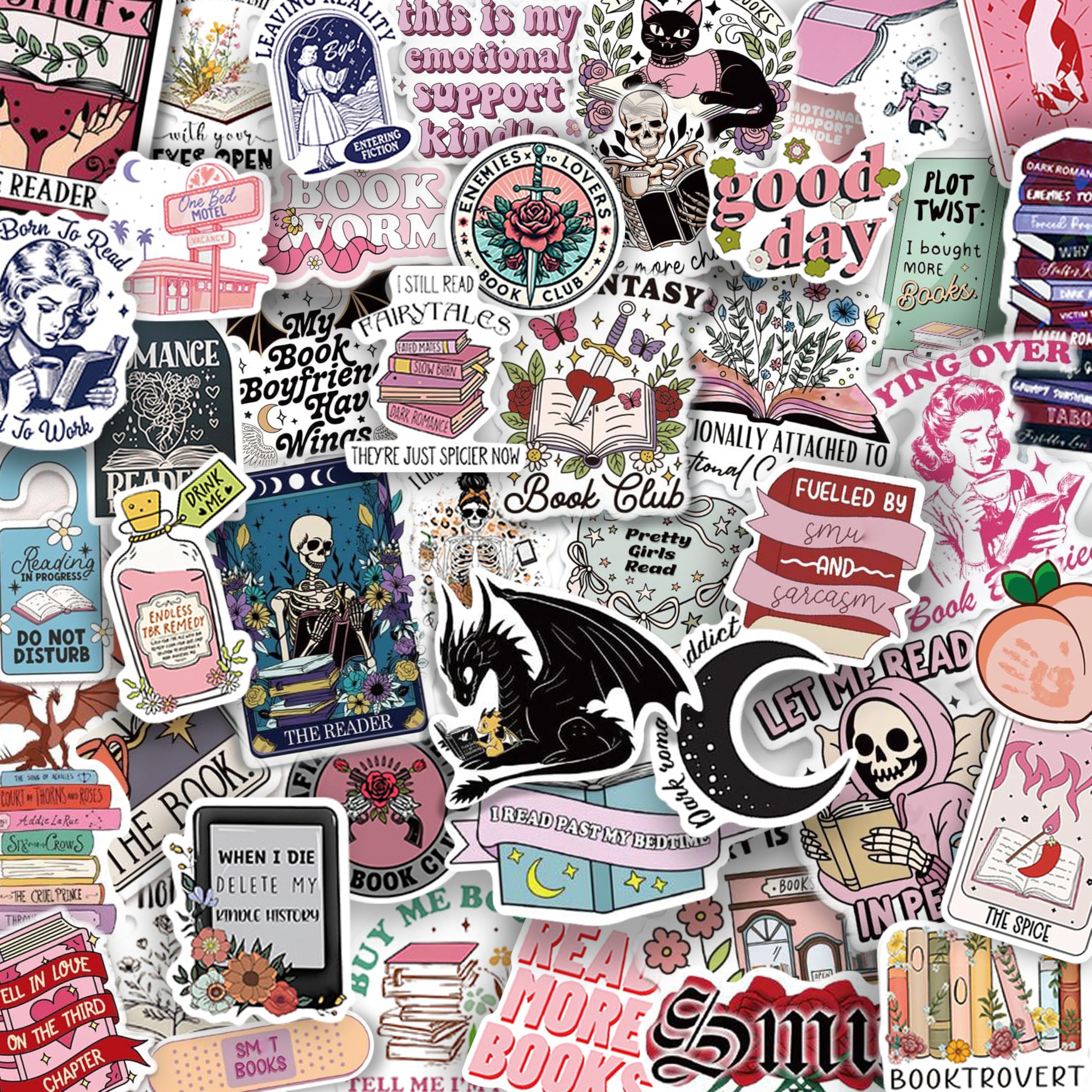 Photo 1 of *****SMUT STICKERS**** 200 PCS Book Stickers for Kindle, Bookish Holographic Reading Booktok Sticker Pack for Adult, Waterproof Aesthetic Vinyl Decals for Laptop Ebook Readers Water Bottles