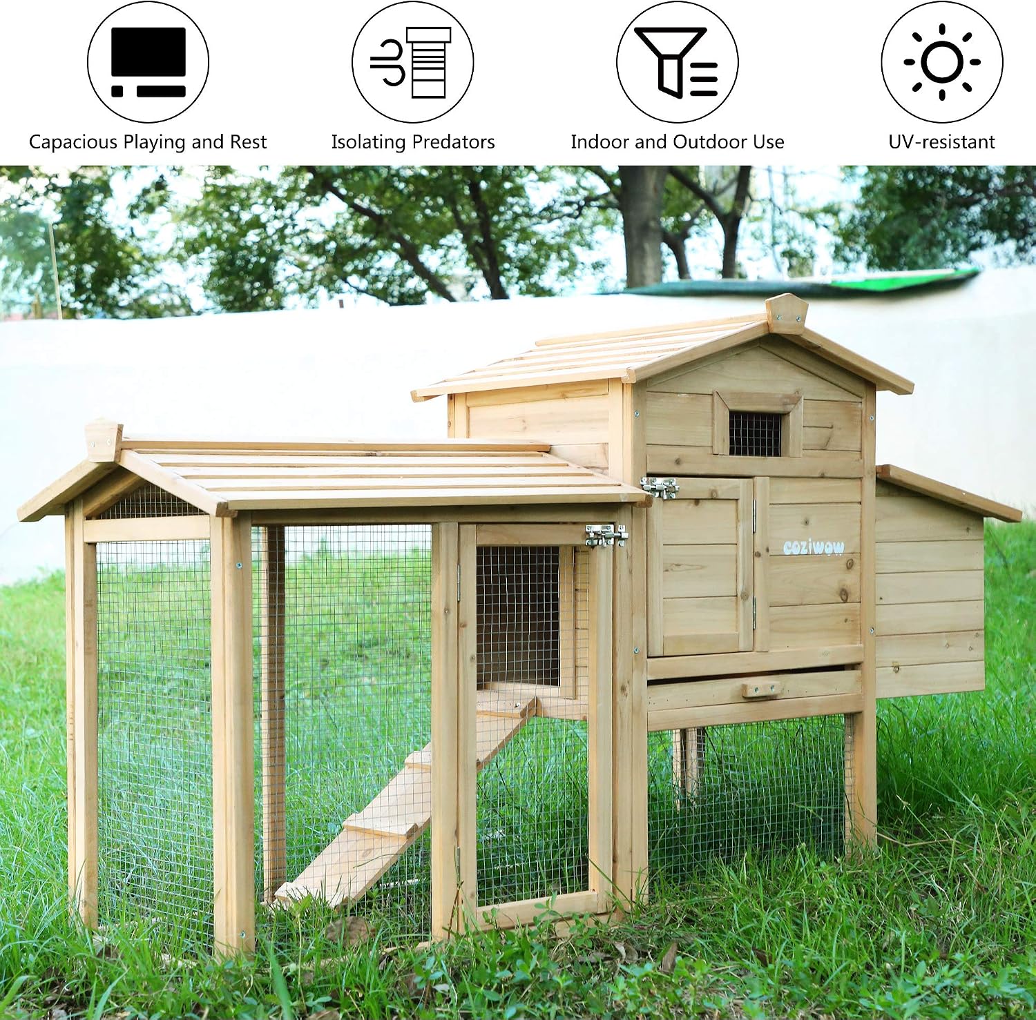 cheaper prices Sandinrayli Rabbit Hutch,Outdoor Wooden Pet Bunny 