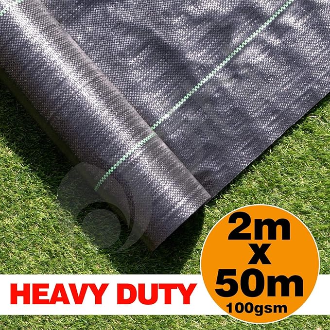 Dihl 2m X 50m Weed Membrane Ground Cover Fabric Landscape Garden