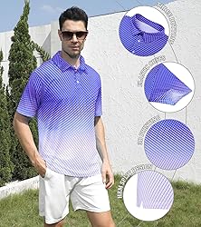 uideazone Mens Funny Golf Shirts Athletic Blue