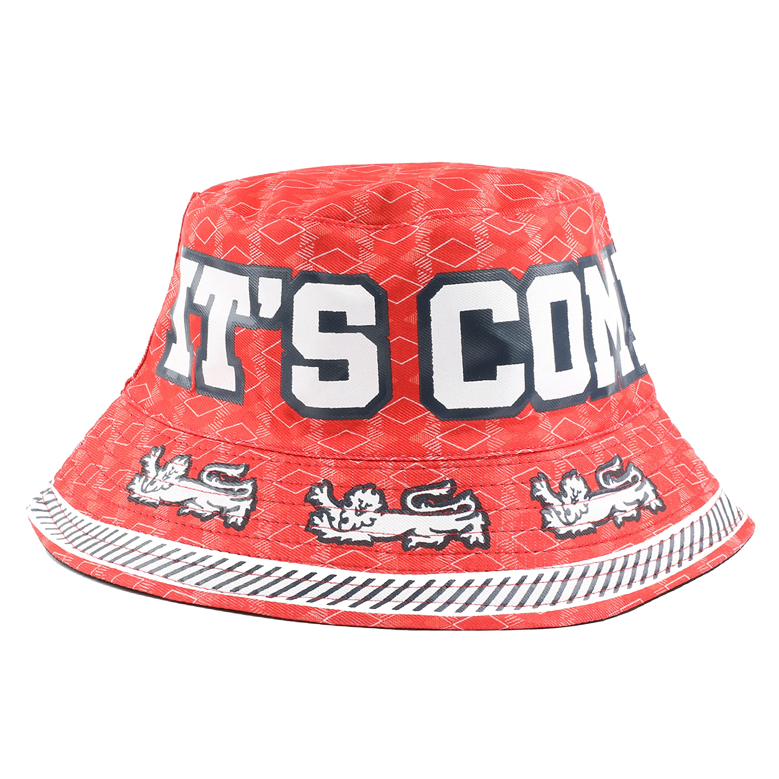 I LOVE FANCY DRESS Red England It's Coming Home Bucket Hat - Pack of 1 - England Supporters Novelty Headwear