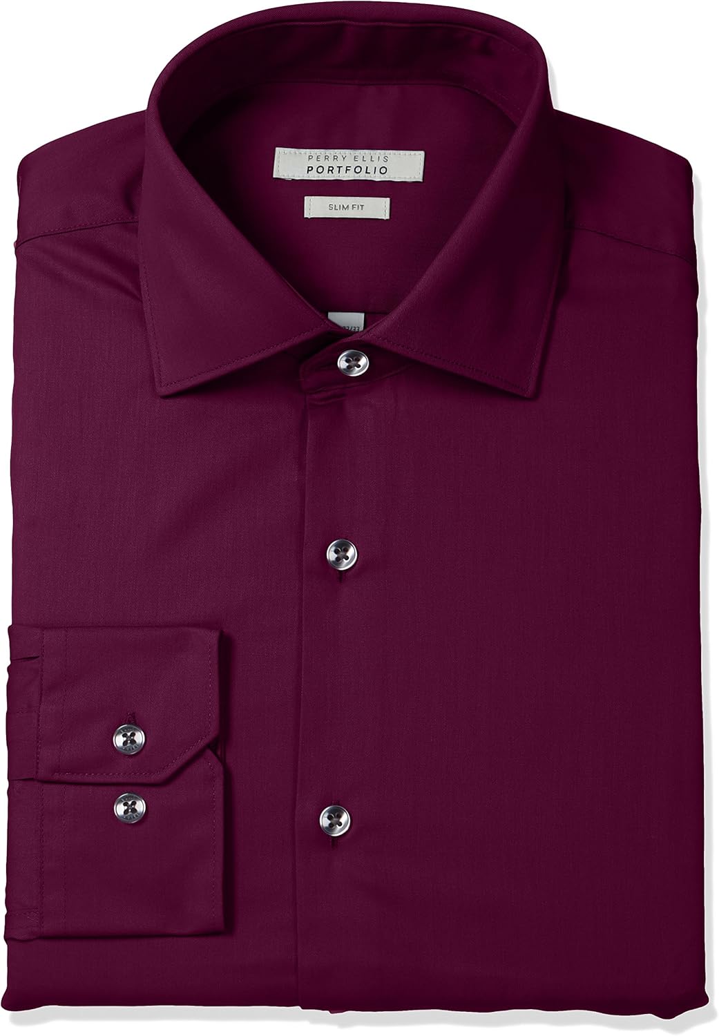 Perry Ellis Men's Slim Fit Wrinkle Free Dress Shirt at  Men’s Clothing store
