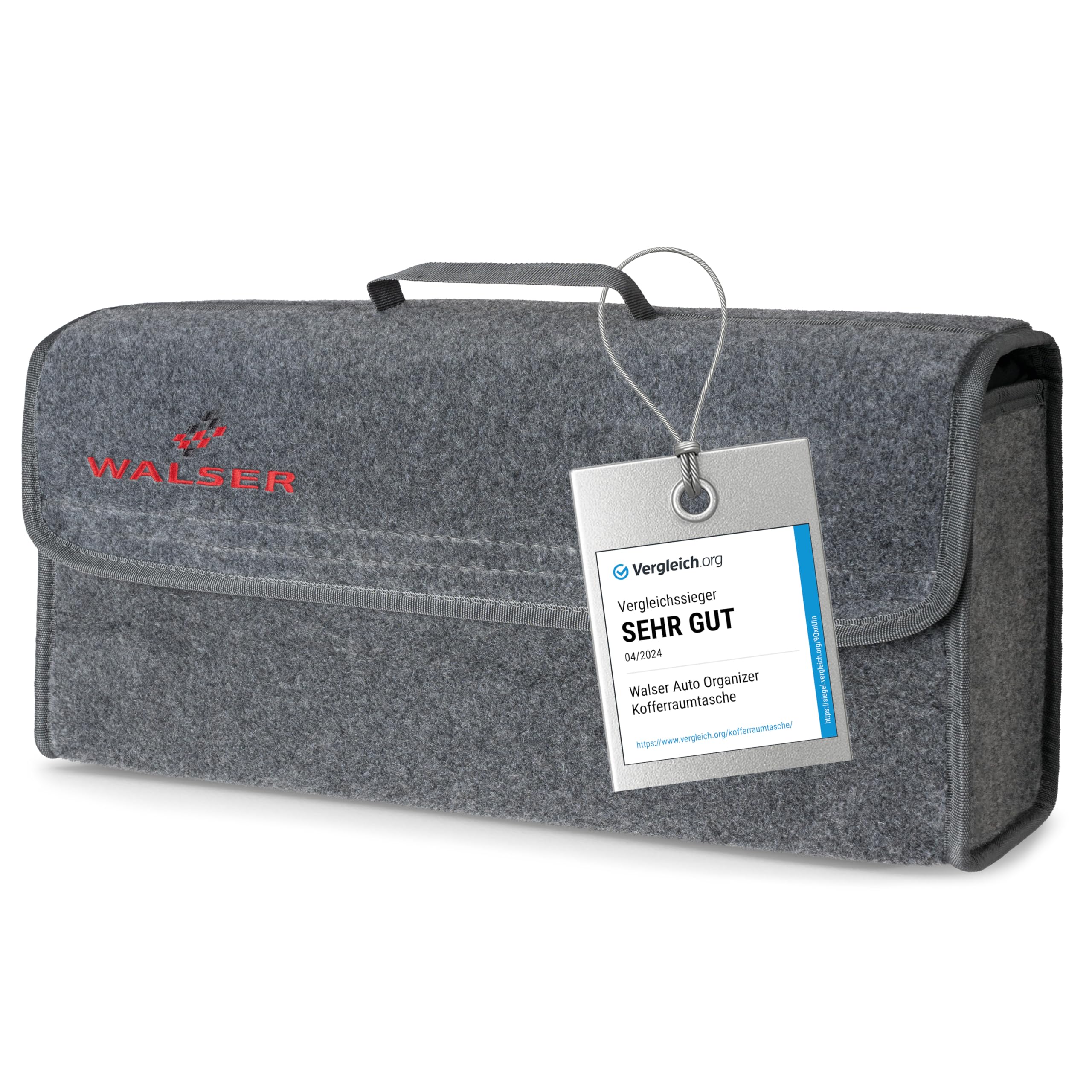 Walser Boot Bag Toolbag Organiser Size L, Needle Felt Boot Organiser, Car Bag, Car Storage Bag, boot organiser 50x16x21 cm grey