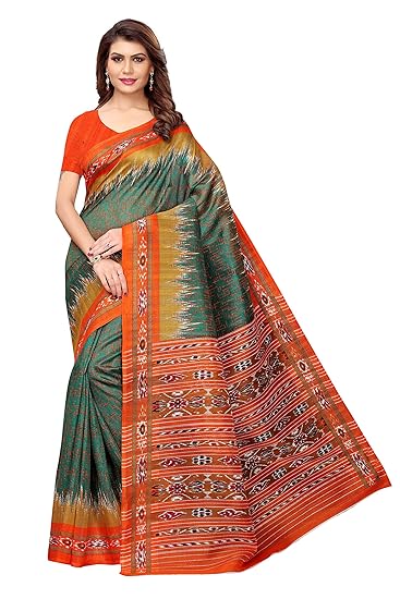 womens art silk kalamkari and bhagalpuri style saree with blouse piece (Multi-Color_Free_Size) SDPL-PADMAVATI