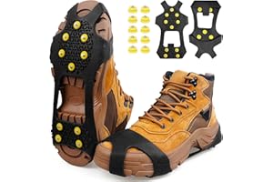 Ice Cleats Snow Traction Cleats for Walk on Ice and Snow Grippers Crampons Ice Cleats for Shoes and Boots,10 Studs Anti Slip 