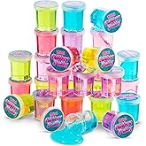 Mini Glitter Putty - (Bulk Pack of 48) Mini Slime for Kids Party Favors in Assorted Neon Rainbow Colors for Birthday Party Fa