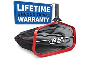 PROTUFF PRODUCTS ProTuff 19" Fine Pool Net for PROS – “490 Promise” Unlimited Unconditional Replacement – Cleans 3X Faster Than Vacuum – Wide Pool Skimmer Net with Deep Bag for Easy Maintenance of Leaves, Bugs, Debris