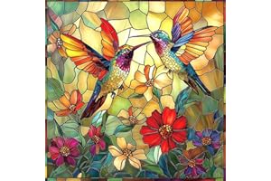 BLUEFOREST Vintage Paint Hummingbird Flower 500 Piece Puzzles for Adults, Easy Large Piece Puzzle for Seniors, Challenge Art Jigsaw Puzzles, for Gifts Party Games Family, 20 * 20 Inch Dust Free