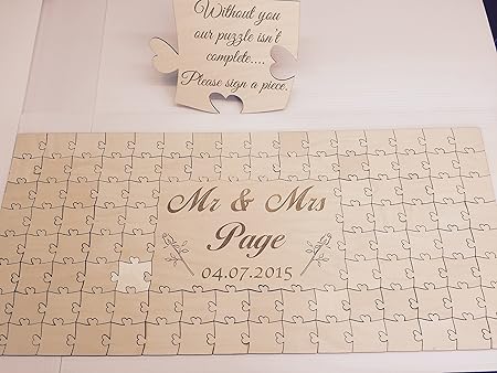 Livre D Or De Mariage Avec Puzzle Personnalisable En Bois Bois Dense 56 Pieces 400x300mm 16 Amazon Fr Cuisine Maison